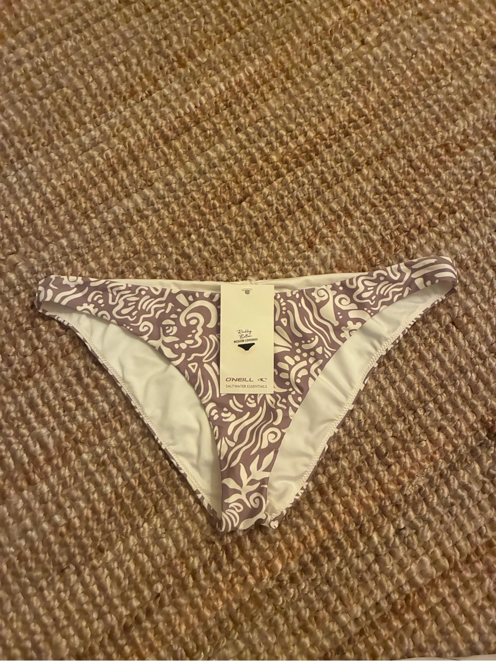 O'Neill Women's Lavender and White Patterned Bikini Bottom